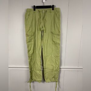 DKNY Jeans Green Cargo Drawstring Utility Jogger Pants Size 6 Outdoor Gorpcore